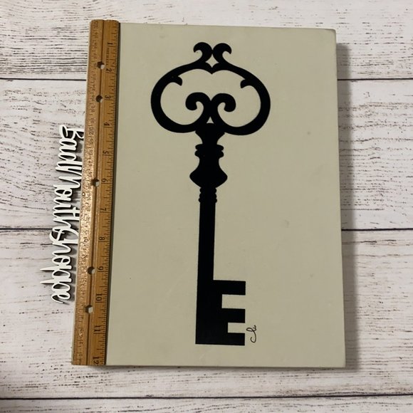 Hobby Lobby Black Velvet Felt Skeleton Key Wood Block Canvas Wall Art - Picture 8 of 9
